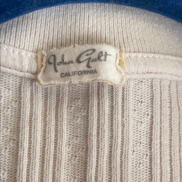 John Galt California Cream Button-Up Crop Top - Picture 2 of 3